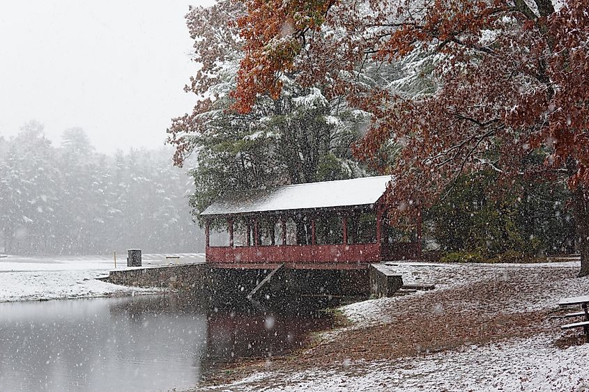 Winter scenes in Stratton Brook State Park near Simsbury, Connecticut.