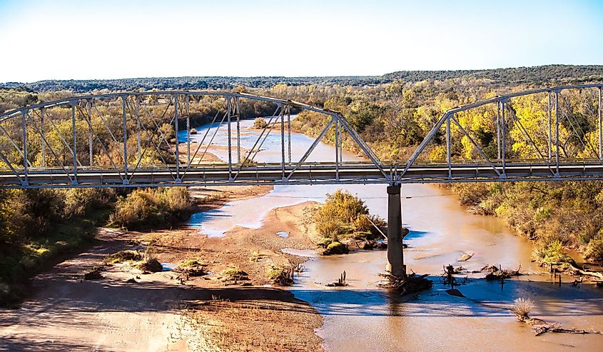 Bridge over the red river in central Texas