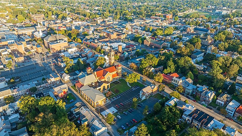 Aerial view of Carlisle, Pennsylvania