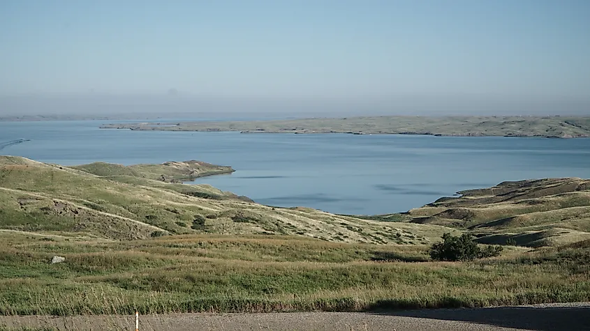 Lake Oahe, a large Missouri River reservoir in the Dakotas.