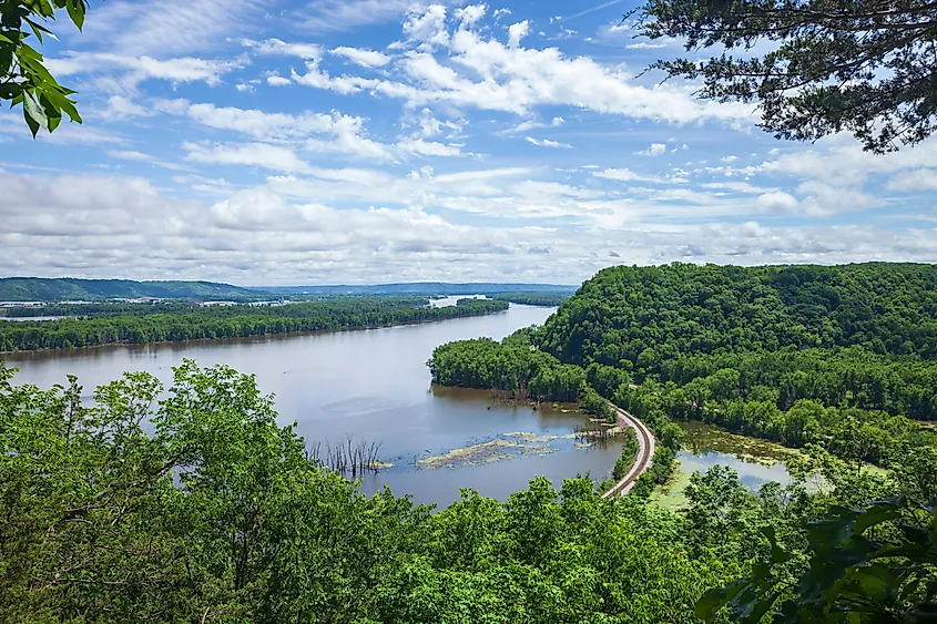 View of the Mississippi River in Iowa.