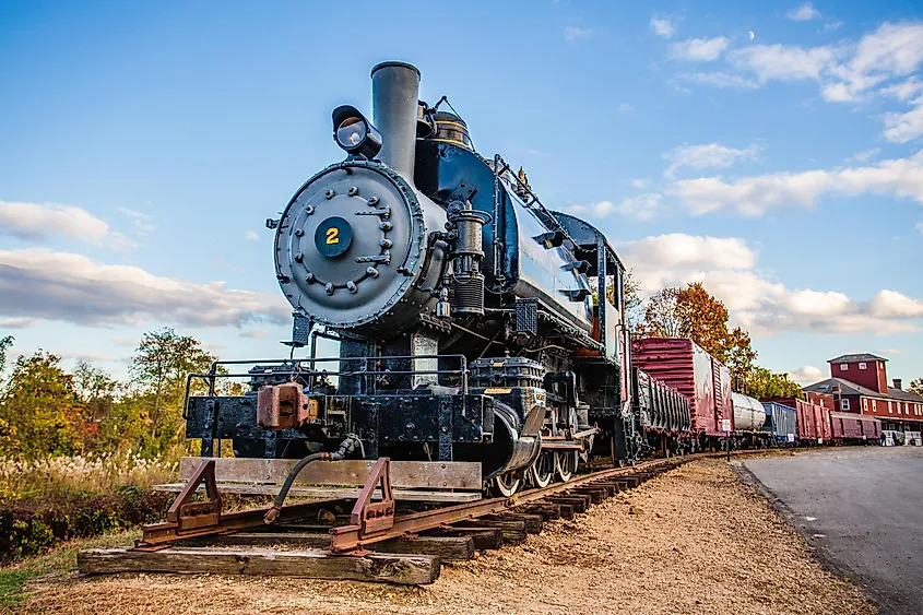 Antique train at Essex Train Station in Essex, Connecticut.