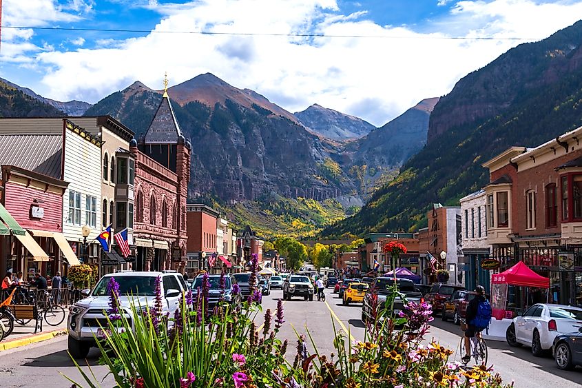 The picturesque Colorado Avenue in Telluride, Colorado