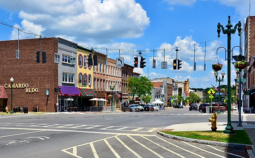 The charming downtown area of Auburn, New York