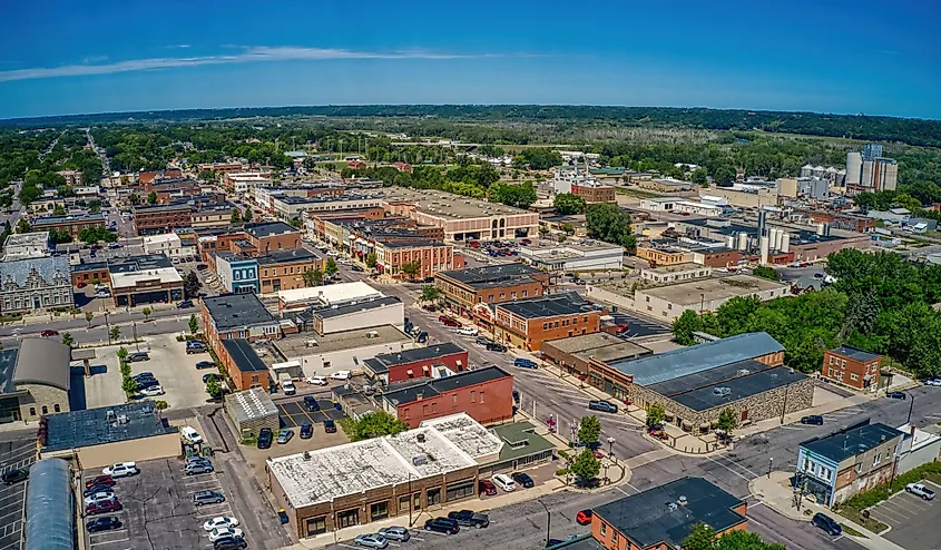 Aerial view of the German-inspired New Ulm, Minnesota.