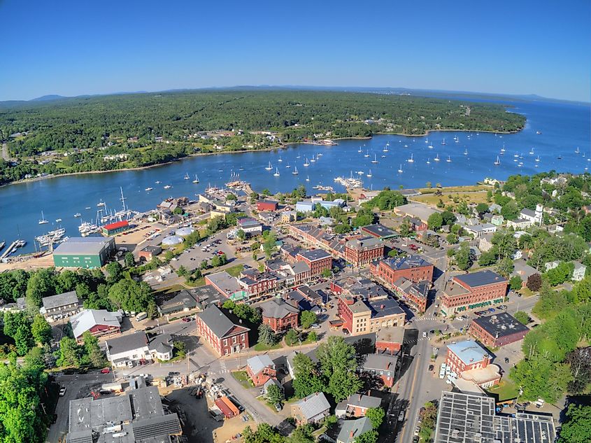 Aerial view of Blefast, Maine