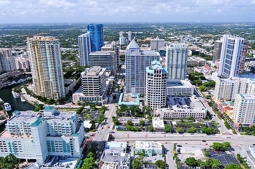 Aerial view of the city of Fort Lauderdale