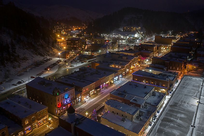 Deadwood, South Dakota, during the holidays.