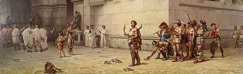 The Emperor Commodus Leaving the Arena at the Head of the Gladiators (detail) by Edwin Blashfield (1848-1936), Hermitage Museum and Gardens, Norfolk, Virginia.