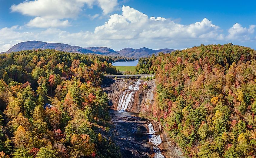 Autumn time at Lake Toxaway Falls - near Brevard, North Carolina