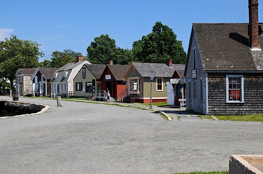 Waterfront houses in Mystic