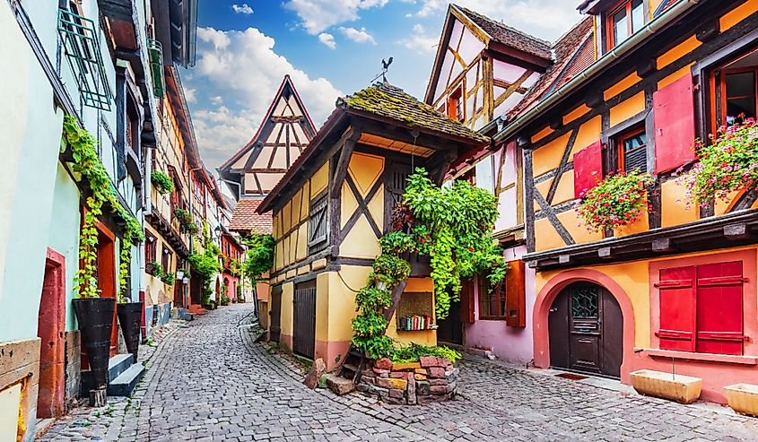 One of the pearls of Alsace, an authentic fairytale place, most beautiful villages of France.