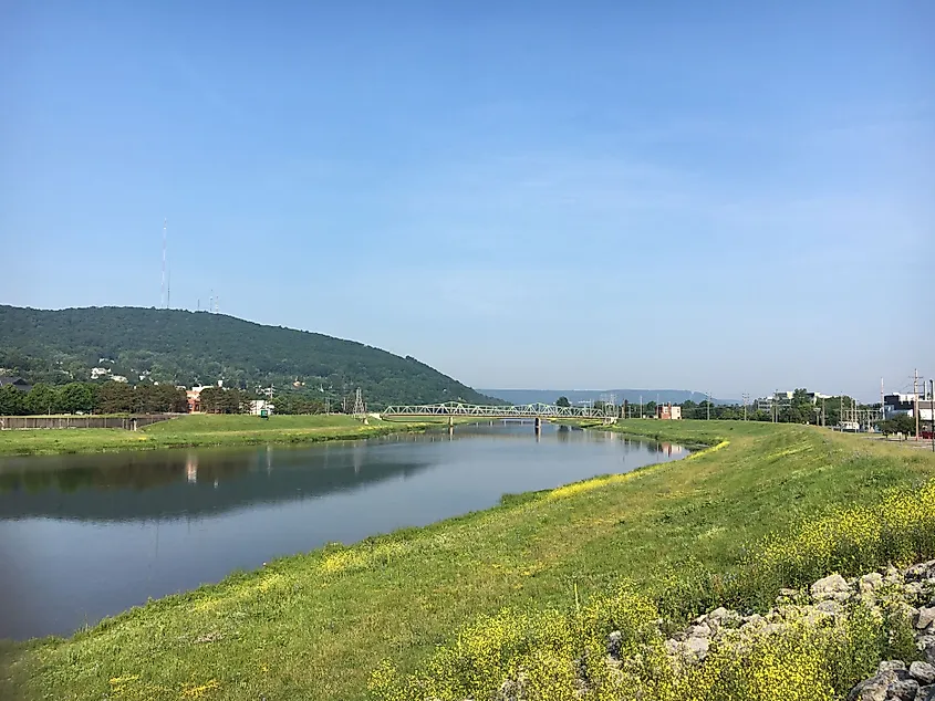 Chemung River in Corning, New York