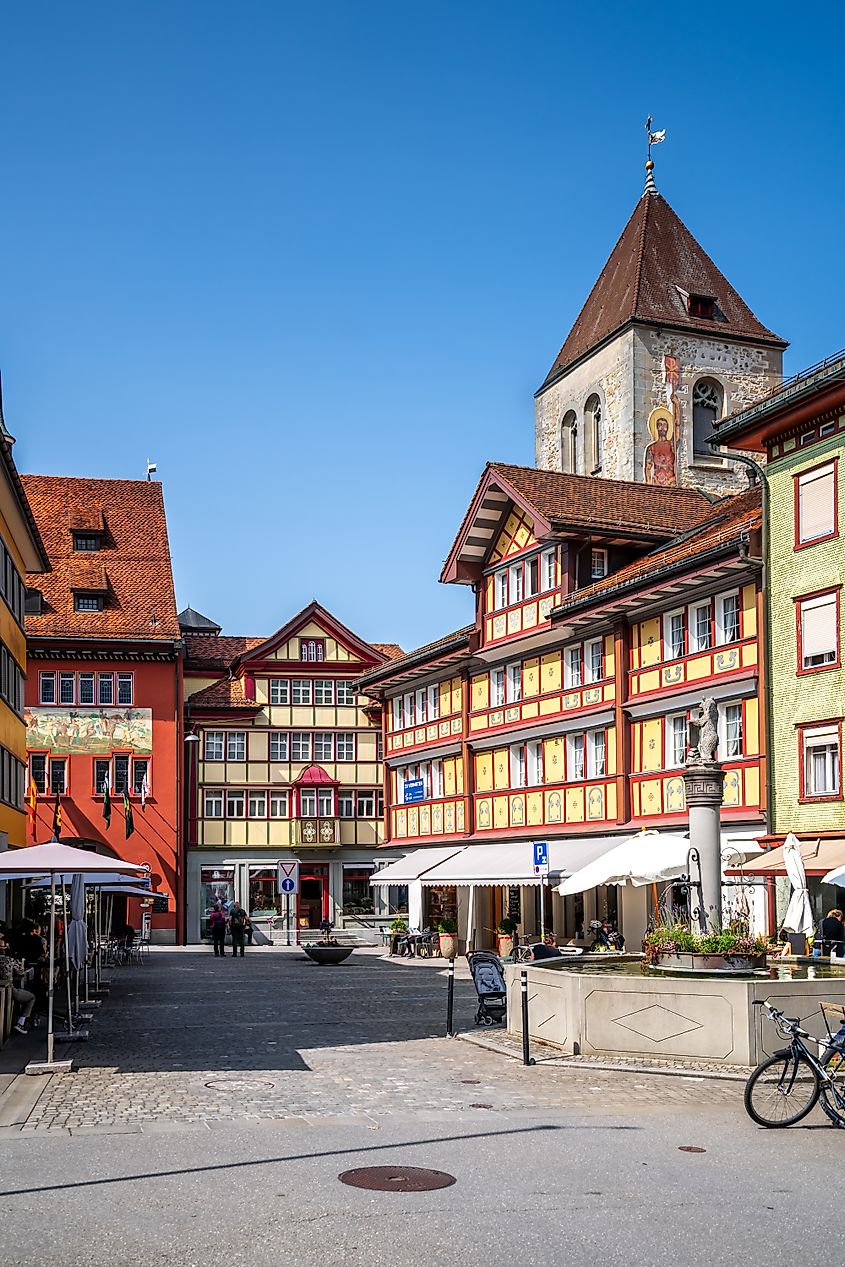 Old city of Appenzell, Switzerland.