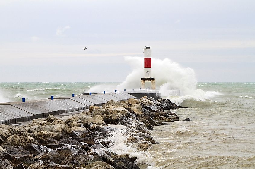 Lake Michigan, where the canaller Trinidad was found off Algoma in 2023.