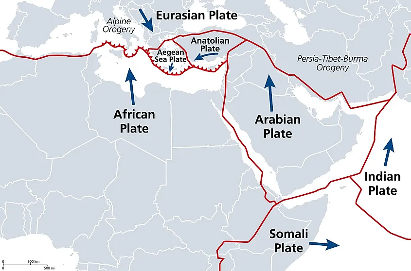 The African Plate and Somali Plate interactions are responsible for the formation of the rift valley.