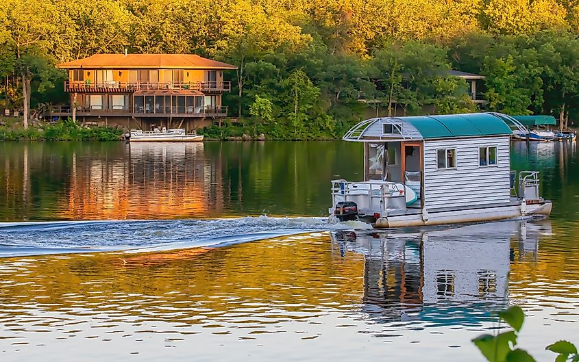 St. Croix River on a summer evening in Taylors Falls, Minnesota