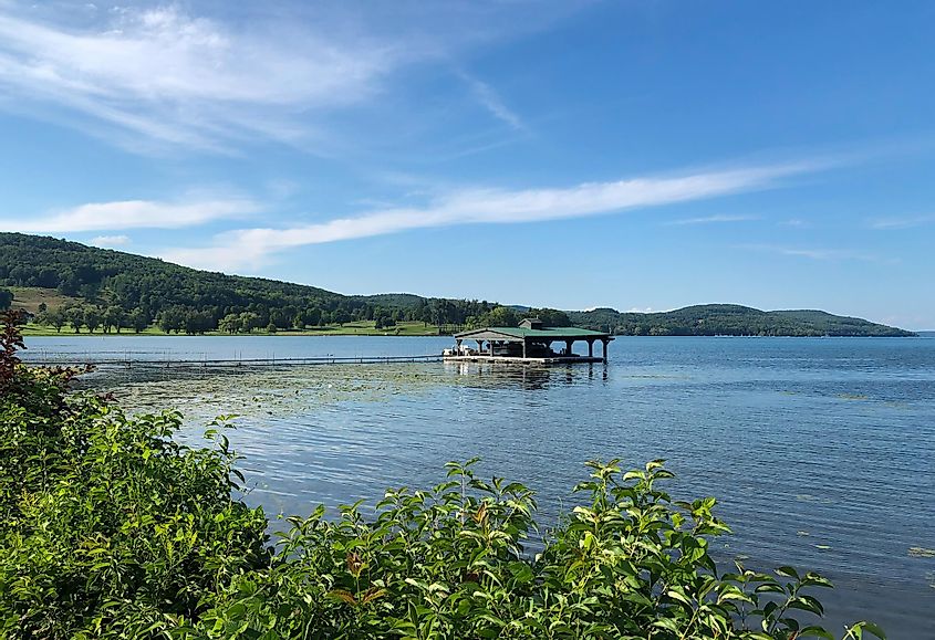 Summer view on Otsego Lake from Lake Front Park in Cooperstown NY