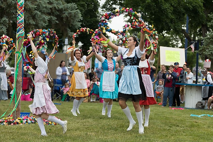 Dance performers at the Bavarian Festival in Frankenmuth, Michigan