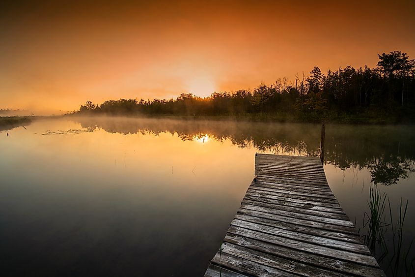 Crooked River at Sunset in Michigan