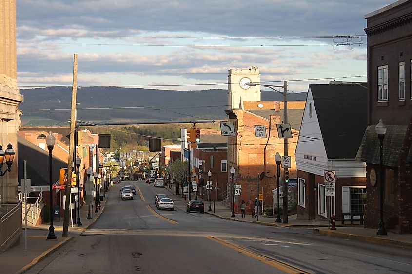 Downtown Mount Pleasant, Pennsylvania.