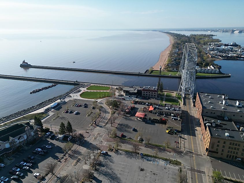 Duluth and Superior port at the western end of Lake Superior in the morning