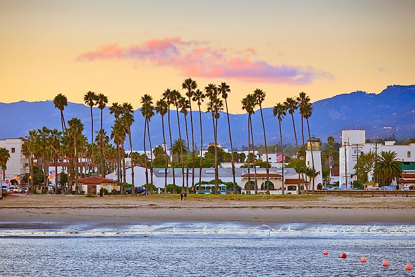 Overlooking Santa Barbara from the pier at sunset