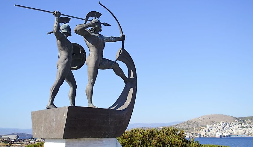 Memorial to the fighters at the Battle of Salamis