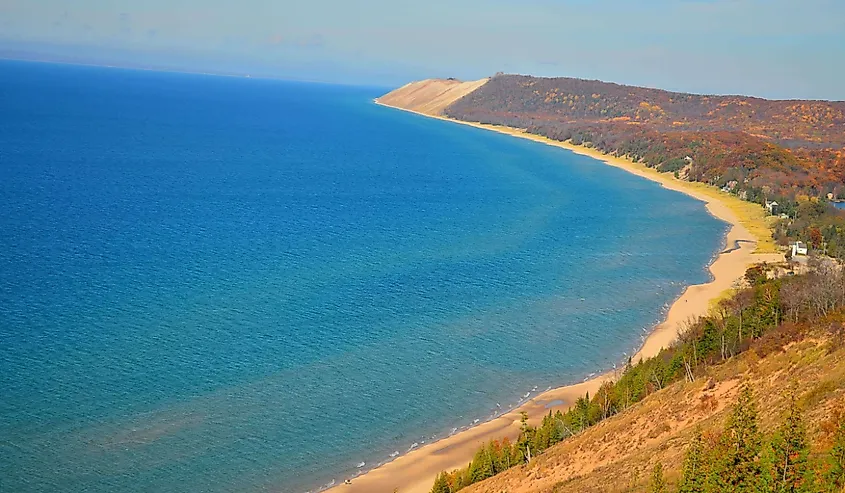 View from Empire bluff trail in Traverse city Michigan