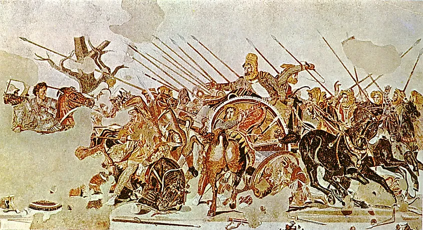 Mosaic representing the battle of Alexander the Great against Darius (III) the Great