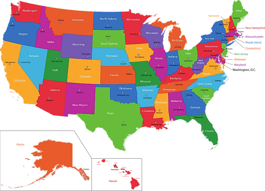 Capital Cities Of The United States Worldatlas