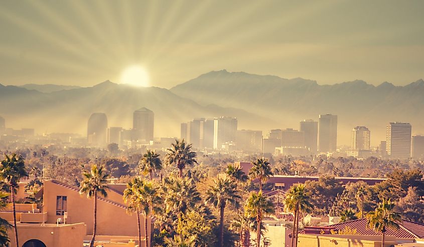 Morning sunrise over Phoenix, Arizona