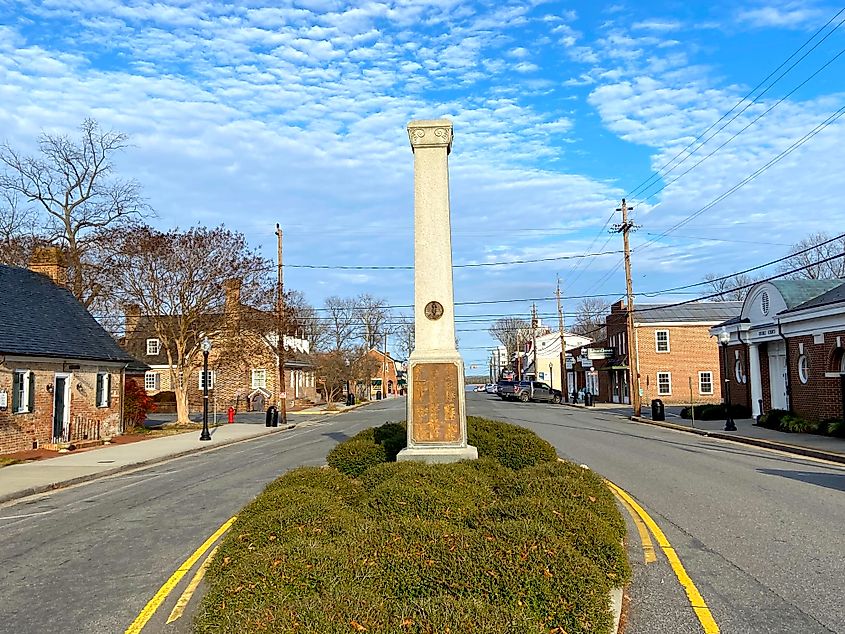 The historical downtown area of Tappahannock, Virginia