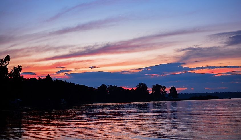 Beautiful Moosehead Lake located in Greenville, Maine during the Summer