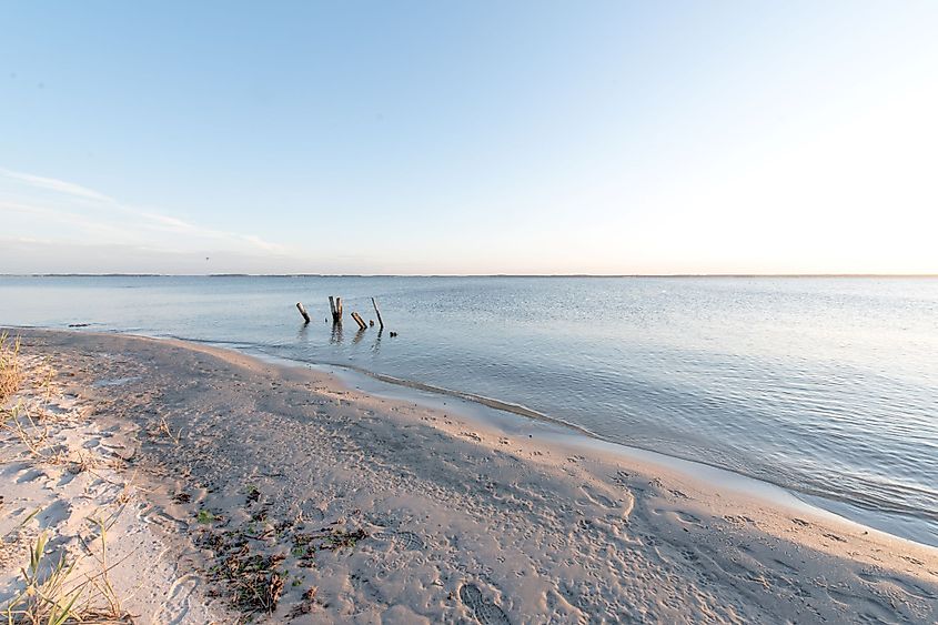 A private beach in Dewey Beach, Delaware