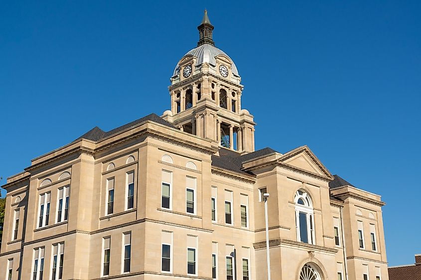 Old courthouse on a beautiful Summer day. Eureka, Illinois