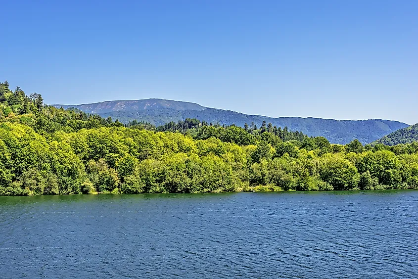 The Klamath River flowing through Northern California.