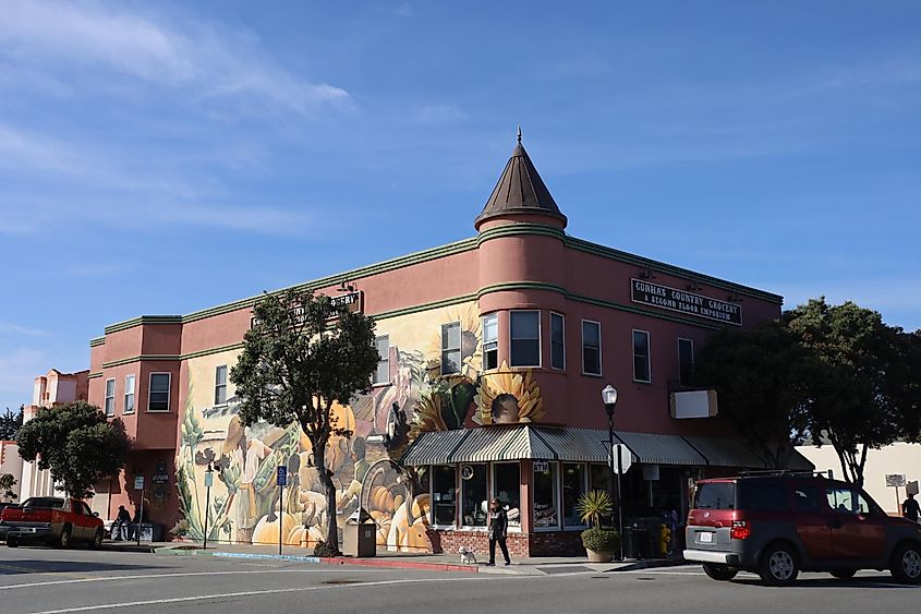 Grocery store in downtown Half Moon bay California, via DreamArt123 / Shutterstock.com