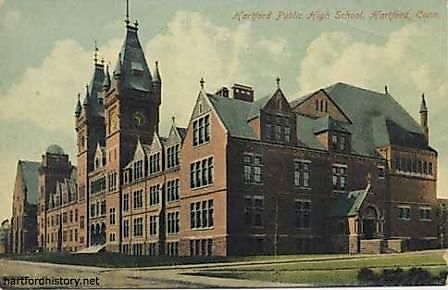 Original Hartford Public High School in Hartford, Connecticut.