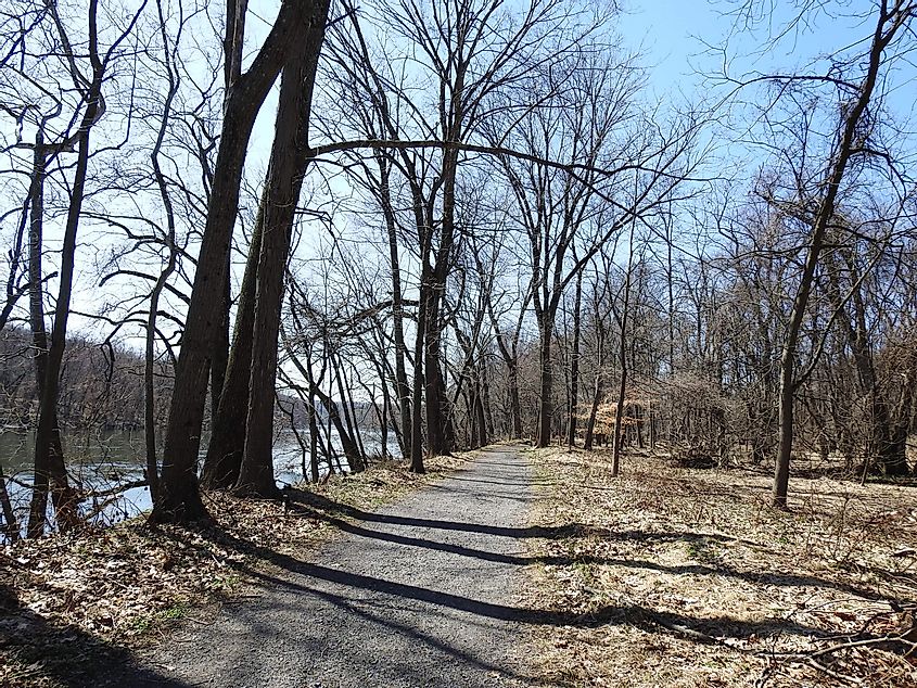 The scenic beauty of the Schuylkill River Trail, in Montgomery County, Pennsylvania.