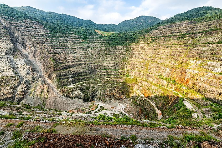 Panoramic View of Asia's Largest Open Pit, Huangshi National Mine Park, Hubei, China (Credit: DingYi1122 via Shutterstock)