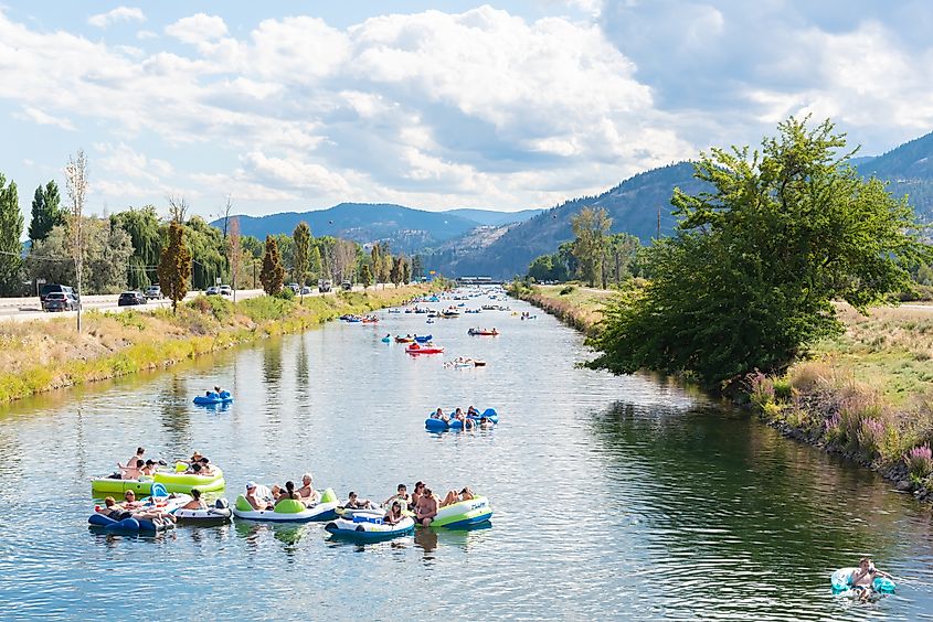 Penticton River Channel in Penticton, British Columbia, Canada.
