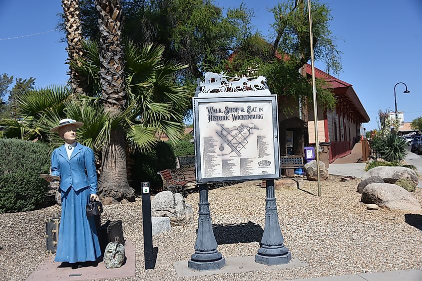 A street scene in the historic town of Wickenburg, Arizona.