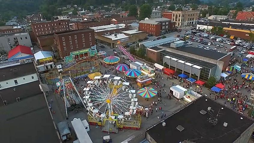 A view of downtown Harlan during the annual Poke Sallet Festival.