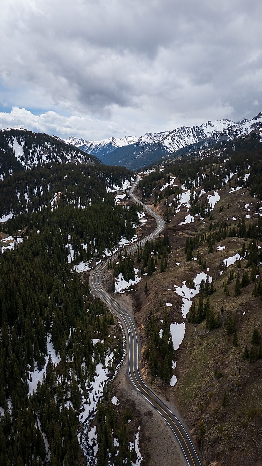 San Juan Mountains along Million Dollar Highway in Colorado