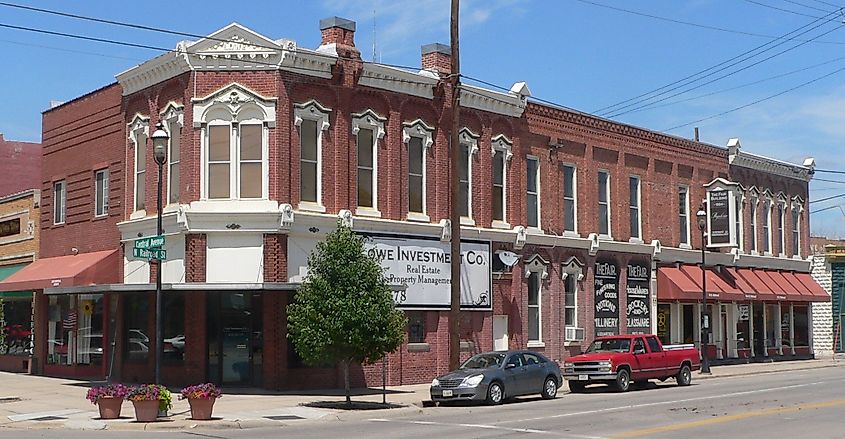 Northeast corner of Central Avenue and North Railroad Street in Kearney, Nebraska