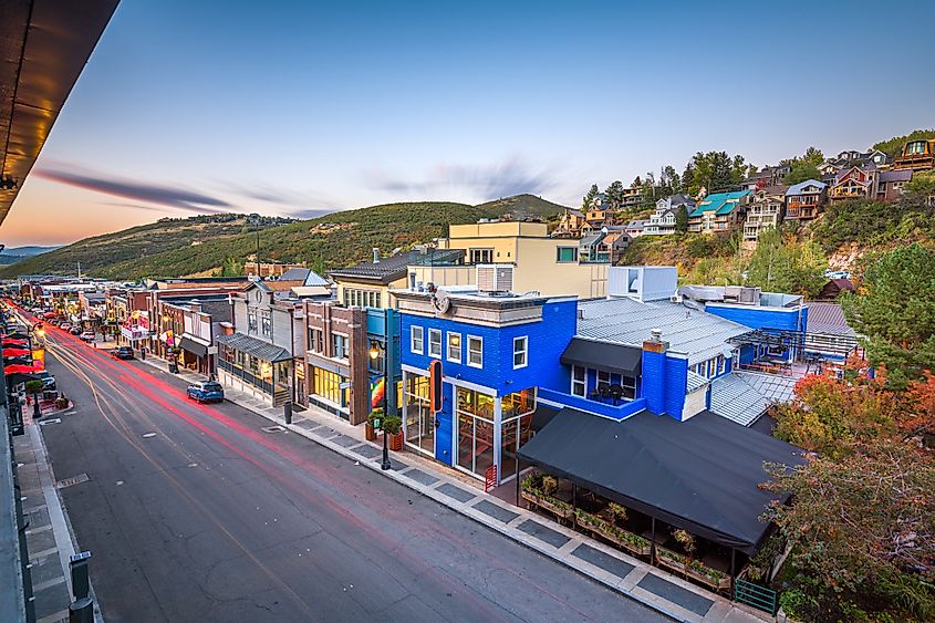 The charming downtown area of Park City, California.