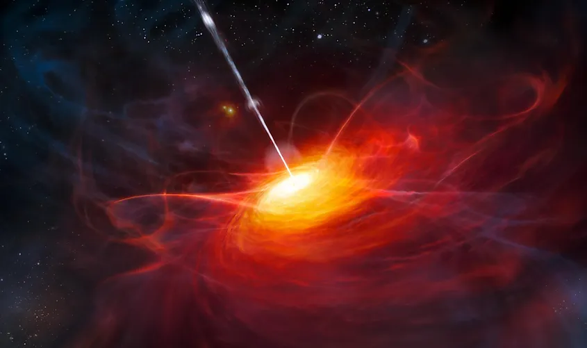 A depiction of a quasar's powerful pulse.