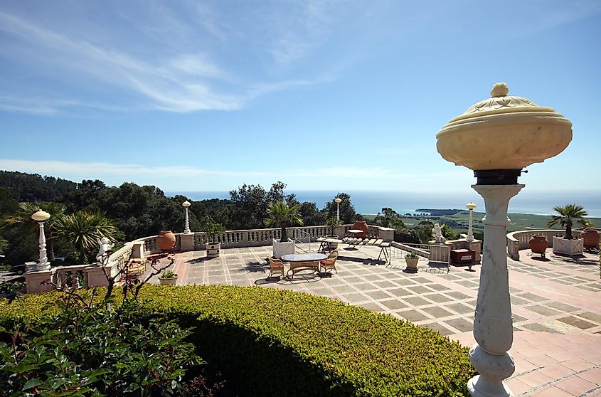 Pacific Ocean view from Hearst Castle in San Simeon, California. 