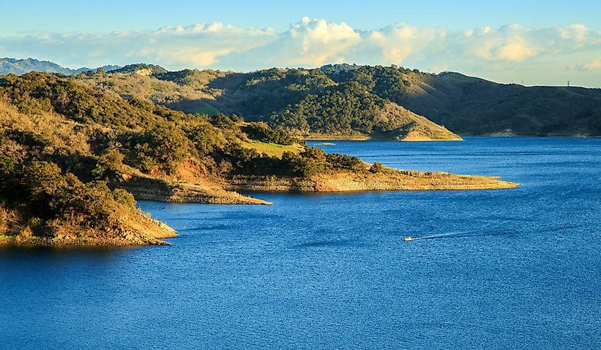 Overview of Lake Casitas on a late afternoon Ventura, California